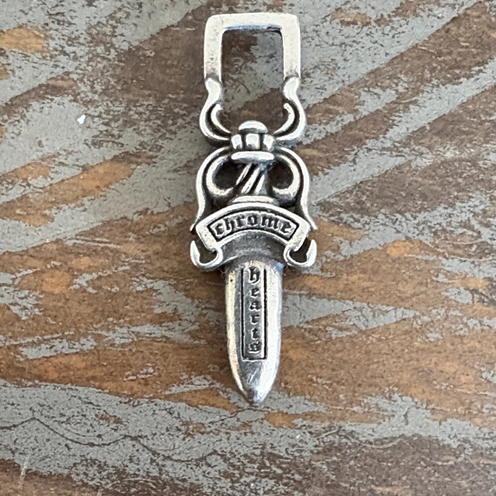 Chrome Hearts Silver Dagger Zipper Pendant